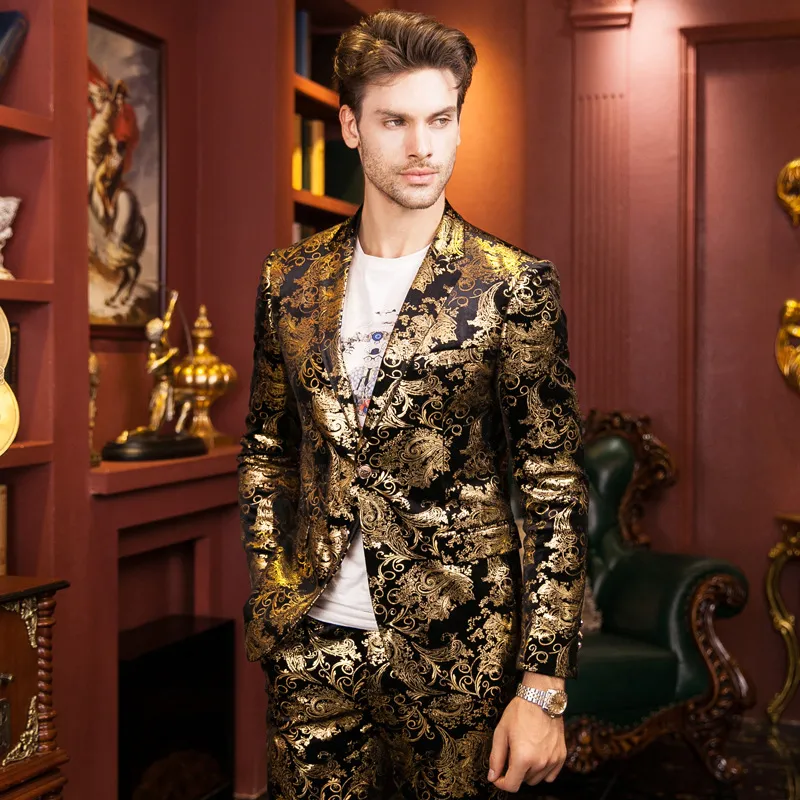 Мужские костюмы для свадьбы 2022 роскошные бренды черно золото