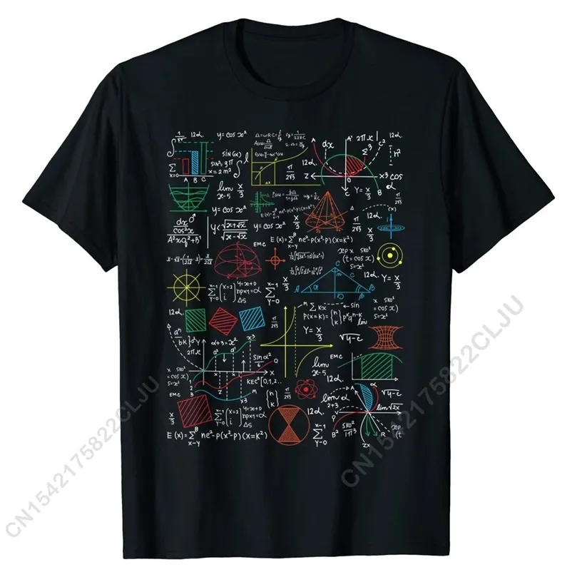 Camiseta de hoja de fórmulas matemáticas Idea de regalo de profesor de matemáticas divertida camiseta de marca de algodón Normal para hombre camiseta impresa en 220509