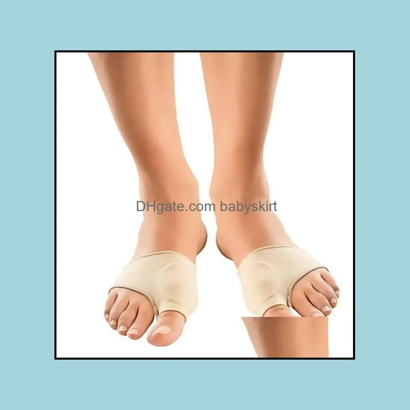 Bunion Pads Spandex Gel Cushions Stretch Hallux Valgus Protector Guard Toe Small/Large Size Nude Color