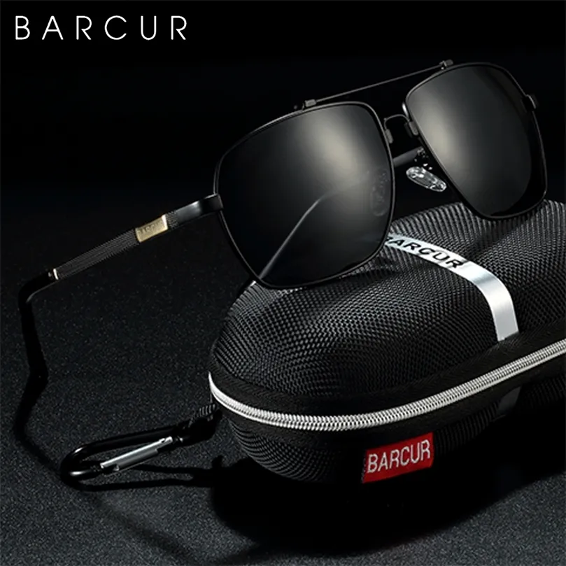 Barcur Brand Design Cadre en alliage Lunettes de soleil Polaris Men Sun Glasses Femme Pilot Eyewear Mirror Shades UV400 220611