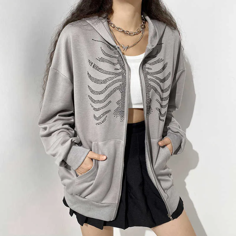チャングンソク着用★【HYII】Boucle Embroidered Zip Up Hoo.d DHgate.com:2024Rhinestone Skeleton Zip Up Hoodie Y2K Vintage