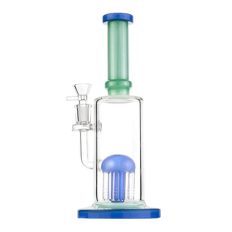 10.6-Inch Purple Mouthpiece Glass Bong with Tree Percolator, 14mm Female Joint