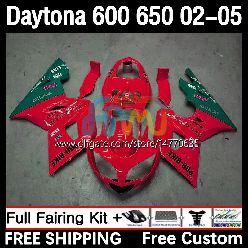 OEM-kropp för Daytona650 Daytona600 2002-2005 Bodywork 7dh.98 Daytona 650 600 CC 600cc 650cc 02 03 04 05 Daytona 600 2002 2003 2004 2005 ABS FAIRING KIT GLOSSY RED