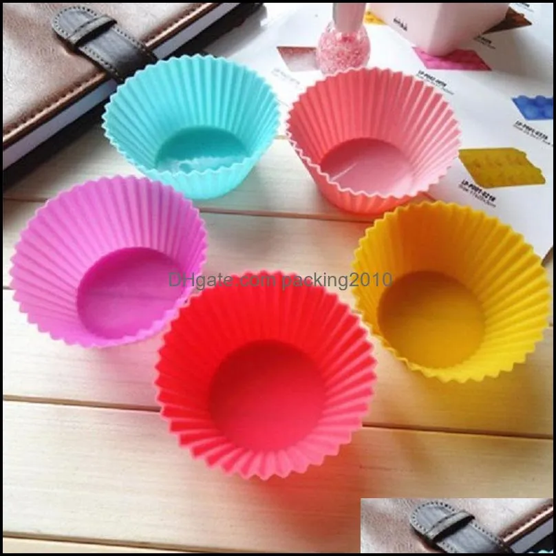 6 color silicone muffin cake cupcake mould case bakeware maker mold tray baking cup jumbo mould dh0158