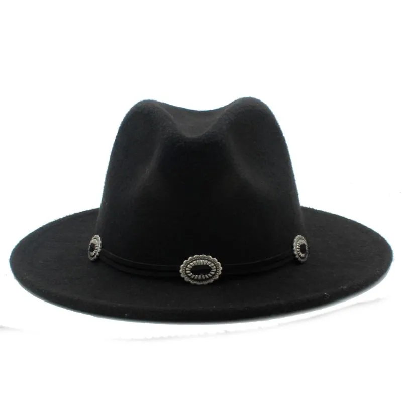 Bérets Chapeau Fedora en Feutre de Laine pour Homme avec Ceinture Mode Taille 56-58CMBérets BéretsBérets