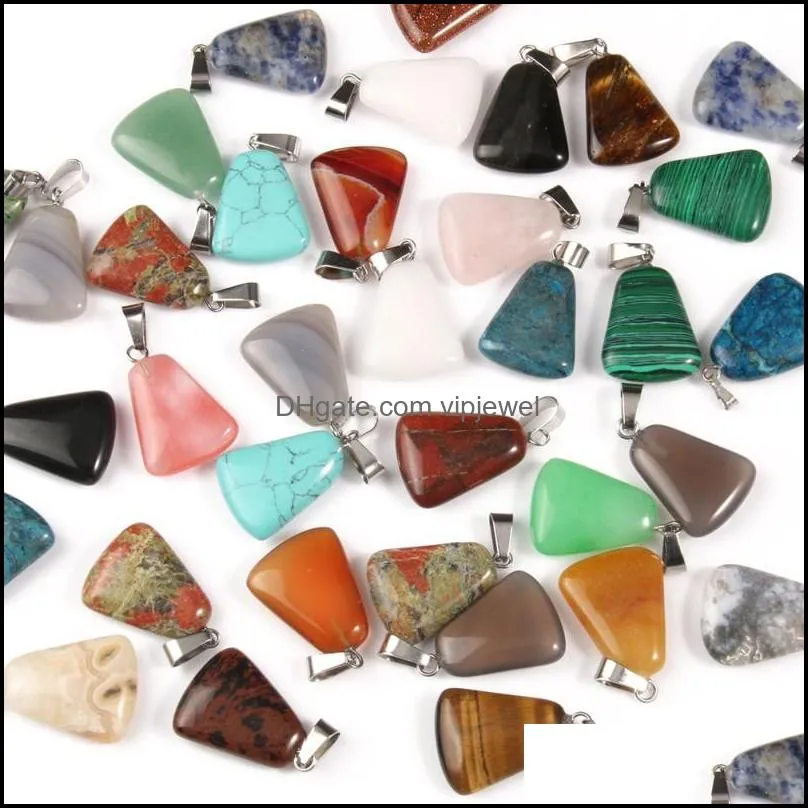 mixed natural stone gem pendant love heart star charms pendants for jewelry making diy bracelet necklace accessories