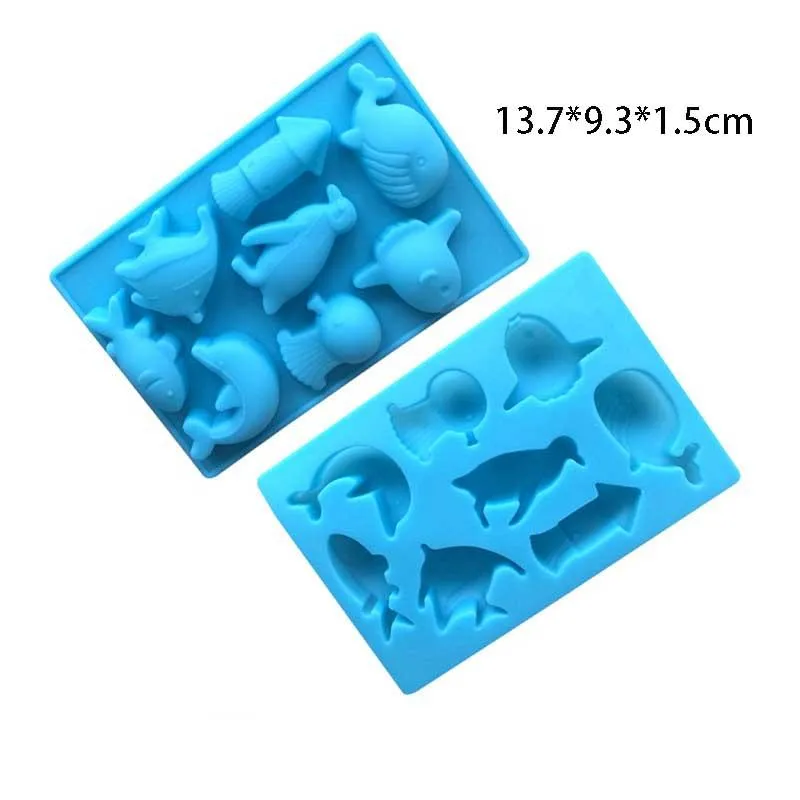 Baking Moulds Marine Animal  Penguin Chocolate Mold Ice Lattice Mold Food Grade Silicone Molds