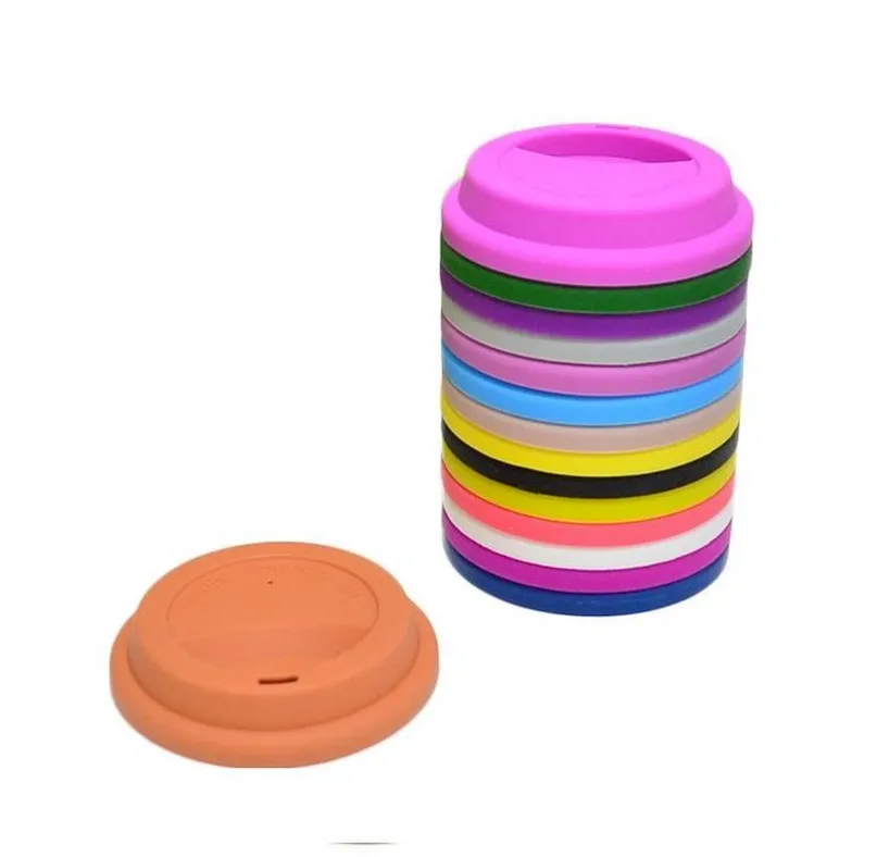 9cm reutilizável xícara de silicone copo redonda copo de tampa capa de caneca de silicone