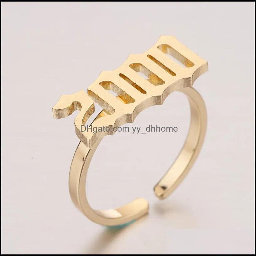 new fashion stainless steel rings for women korean 1985-1997 custom birth years number rings silver gold rose gold as gift best friend