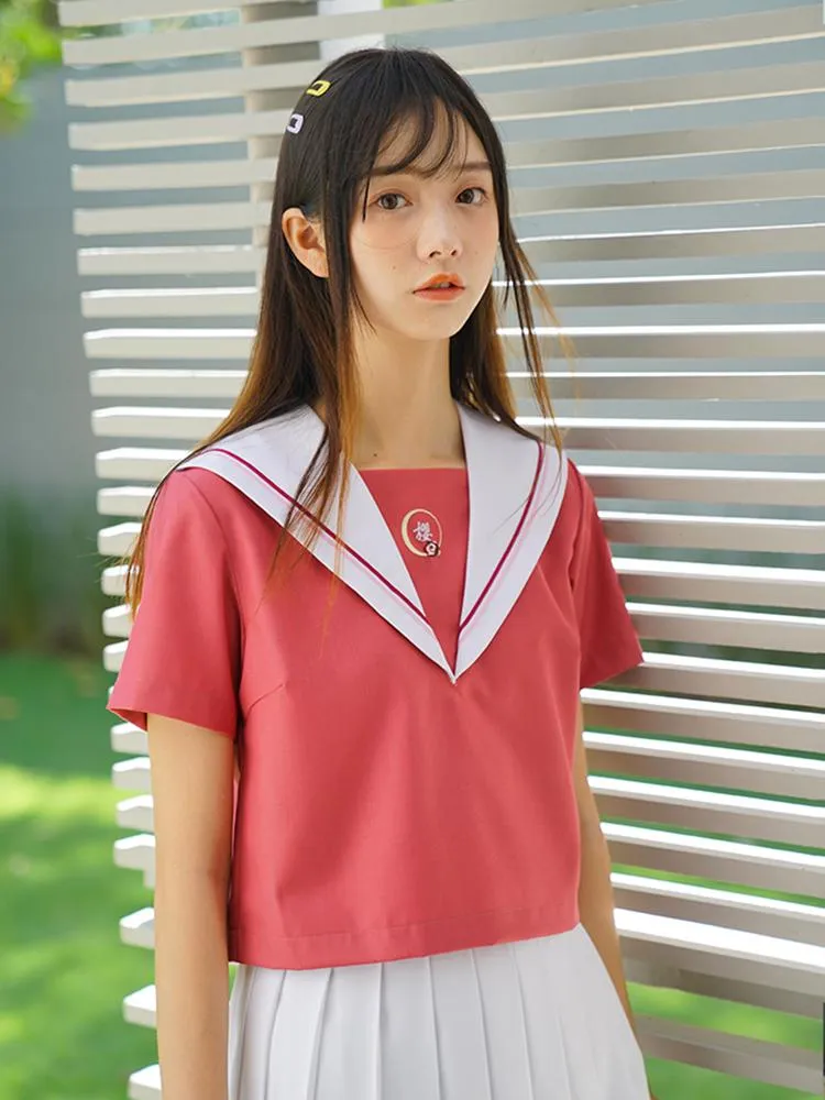 Ensembles de vêtements uniformes scolaires japonais Anime belle costume de marin hauts jupe JK marine Style étudiants vêtements pour fille pom-pom girl vêtements tissu
