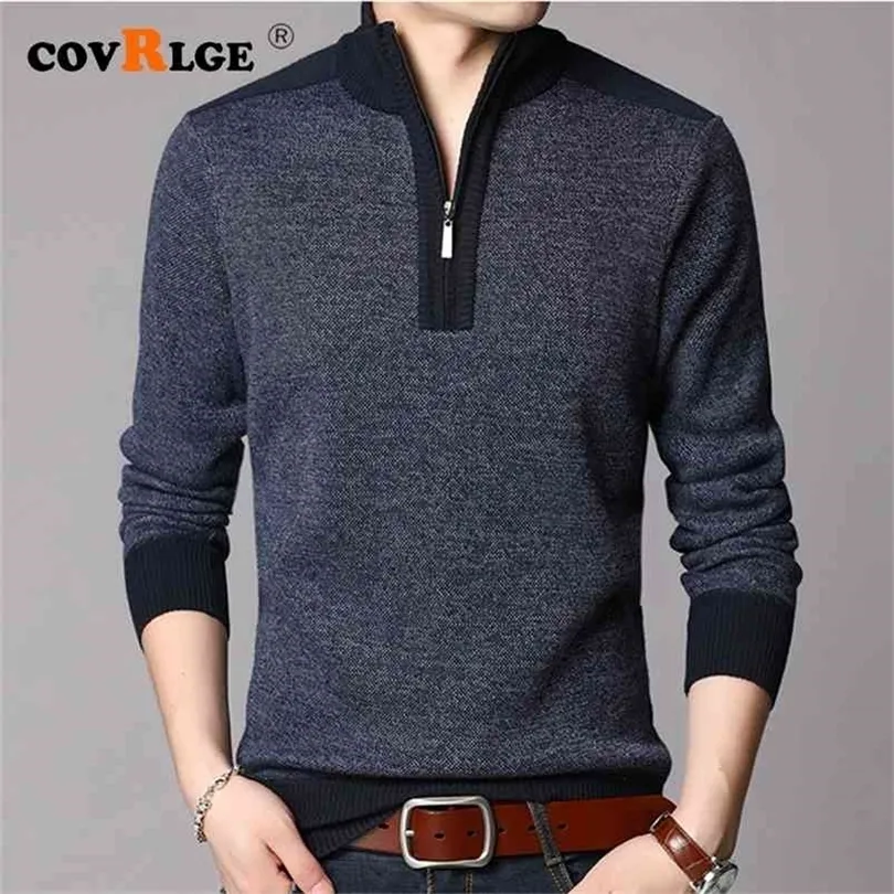 Cashmere Sweater Men Clothes Spring Autumn Winter Thick Warm Wool Pullover Men Casual Zipper Turtleneck Pull Homme MZM063 210804