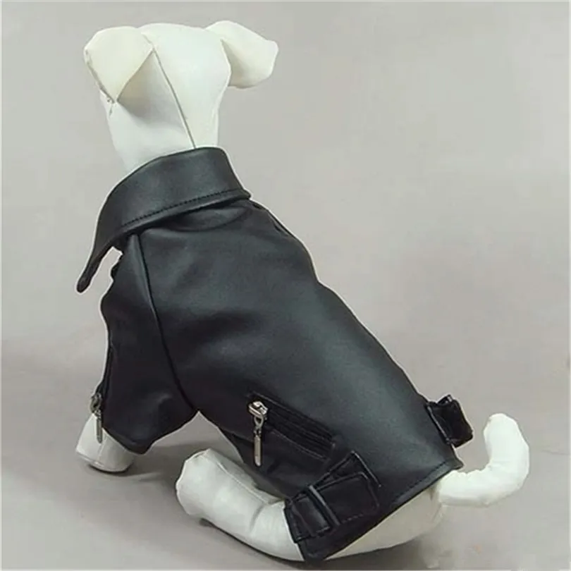 Manteau de chien Veste en cuir d'hiver Vêtements pour chiens Chiot Caniche Chihuahua Costume Vêtements Carlin Bouledogue Français Pet Dog Vêtements T200101