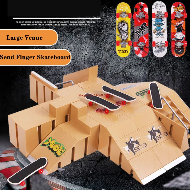 Finger Skateboards Skate Park Ramp Parts for Tech Practice Deck Children Gift Set Fingerboard Toys 220608