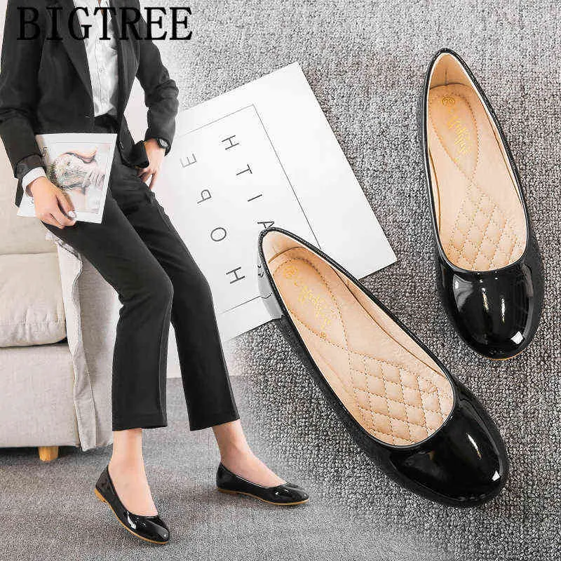 Noir Appartements Bateau Chaussures Femmes Travail Grande Taille Mode Zapatos Charol Mujer Scarpe Eleganti Donna Ayakkab220513