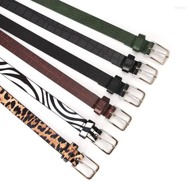 Belts Fashion 1.8cm Wide Female Belt Black Leoprad Zebra Cow Striped Print Ladies Waist For Women Thin Narrow Wild StudentsBelts Forb22