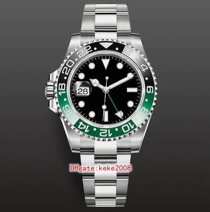 Relógios para canhotos de 2 estilos 40mm Sprite Sprite GMT 126720 126720VTNR-0001 Cerachrom 904L Aço CAL.3285 Movimento Mecânico Automático Masculino Relógios de pulso masculinos