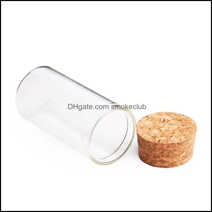 Wood Stuffed Seal Glass Bottle Tea Leaf Spices Packing Transparent Empty Bottles Cosmetic  Oil Storage Supplies BH6019 WLY