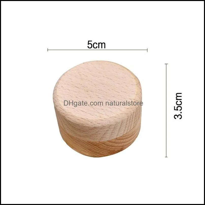 Small Round Wooden Storage Boxes Ring Box Vintage decorative Natural Craft Jewelry box Case Wedding Accessories 322 Q2