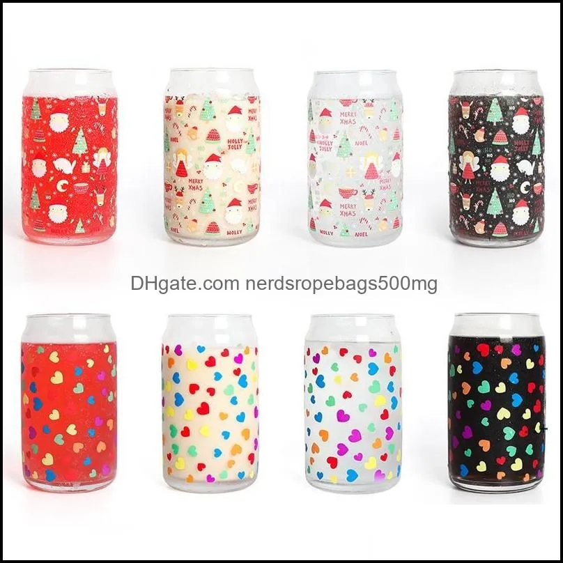 Tumblers Drinkware Kitchen Dining Bar Home Garden Color Changing Tumbler For Cold Drinks Christmas Mönster Glass Mugg Seaway RRF13221 Drop