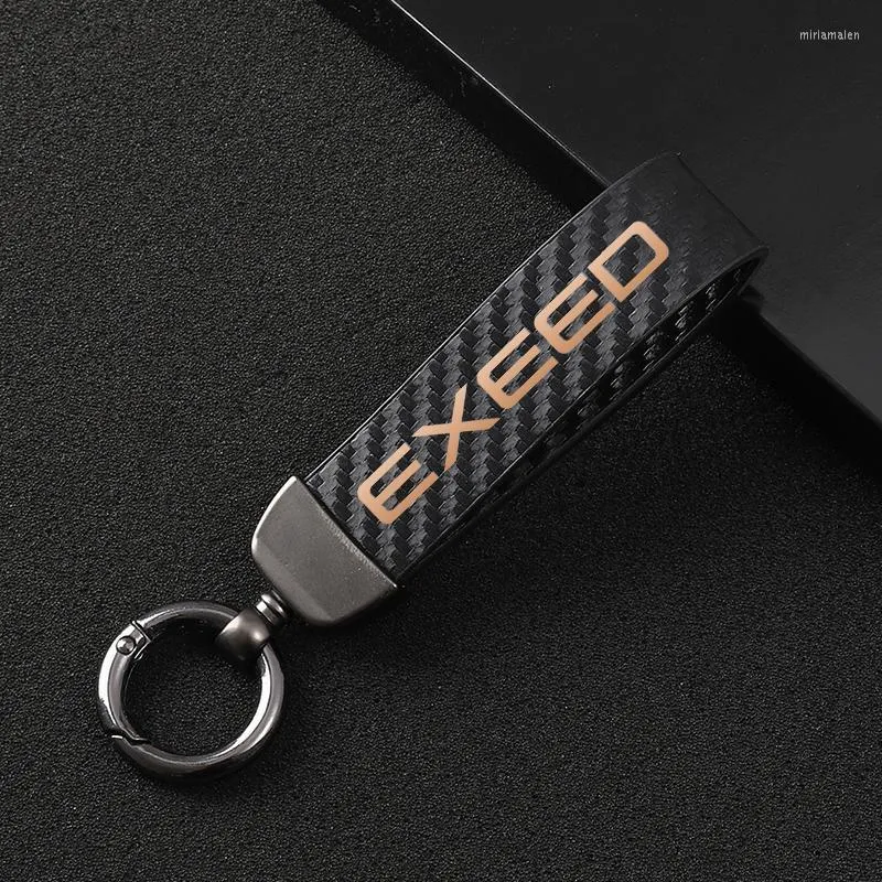 Luxury Carbon Fiber Car Logo Carbon Fiber Keychain For CHERY EXEED TXL