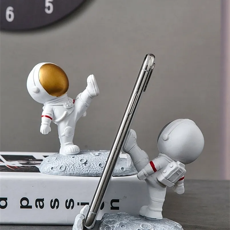 Supporto per telefono con figura astronauta - Staffa per tablet per cellulare astronauta in resina - Supporto per cellulare astronauta portatile, supporto per telefono da tavolo per casa, ufficio