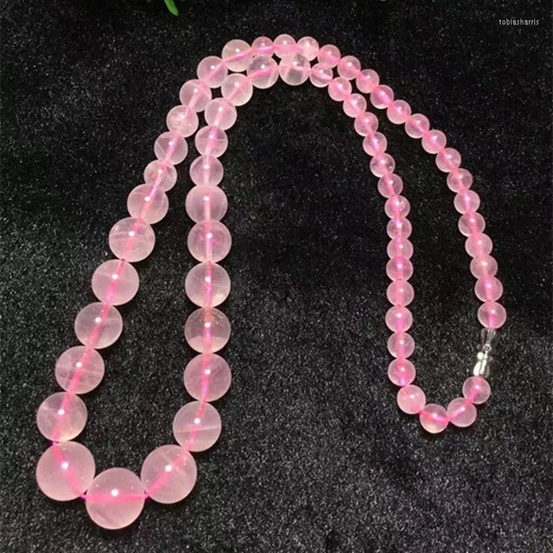Pendant Necklaces Natural Crystal Tower Chain Pink Rose Necklace Sweater Gem Women's