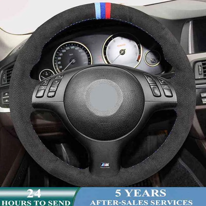 Customized Car Steering Wheel Cover Original Steering Wheel Braid For Bmw E46 E39 330i 540i 525i 530i 330Ci M3 2001 2002 2003 J220808