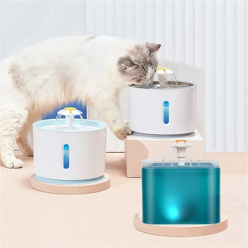 2L Automatic Cat Water Fountain Alimentador Beber Tigela Elétrica USB Pet Dog Dispenser Mudo 220323