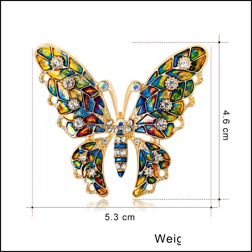 2021 Multi Color Enamel Ainmal Brooches For Women Peacock Bee Butterfly Hedgehog Owl Flamingo Parrot Crystal Brooch Pins Fashion Jewelry