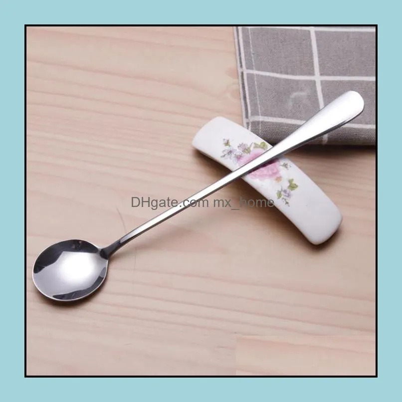 stainless steel long handle spoon coffee latte ice cream soda sundae cocktail scoop kitchen dining tool accessories yhm294-1