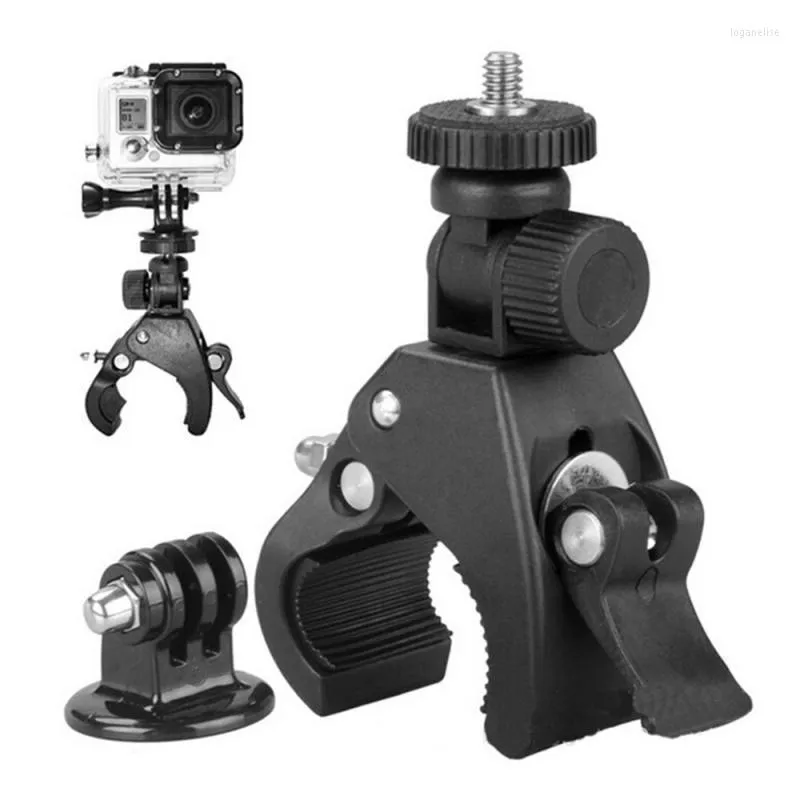 Support de serrage de guidon de vélo rotatif à 360 °, caméra 1/4 DV DSLR, support de serrage pour trépied, trépied à vis pour Hero5/4/3 Loga22