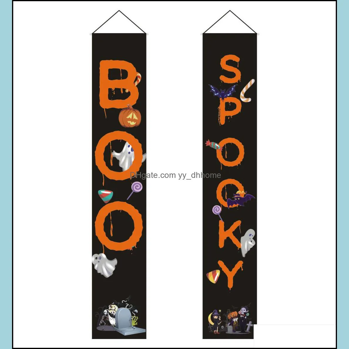 halloween party supplies door couplet hanging sign for outdoor garden party decoration flag banner wall pendants customizable dbc
