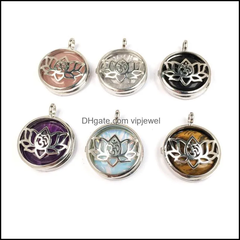 charms natural stones hollow pendant alloy cage with stone pendants for jewelry making diy reiki necklaces accessories