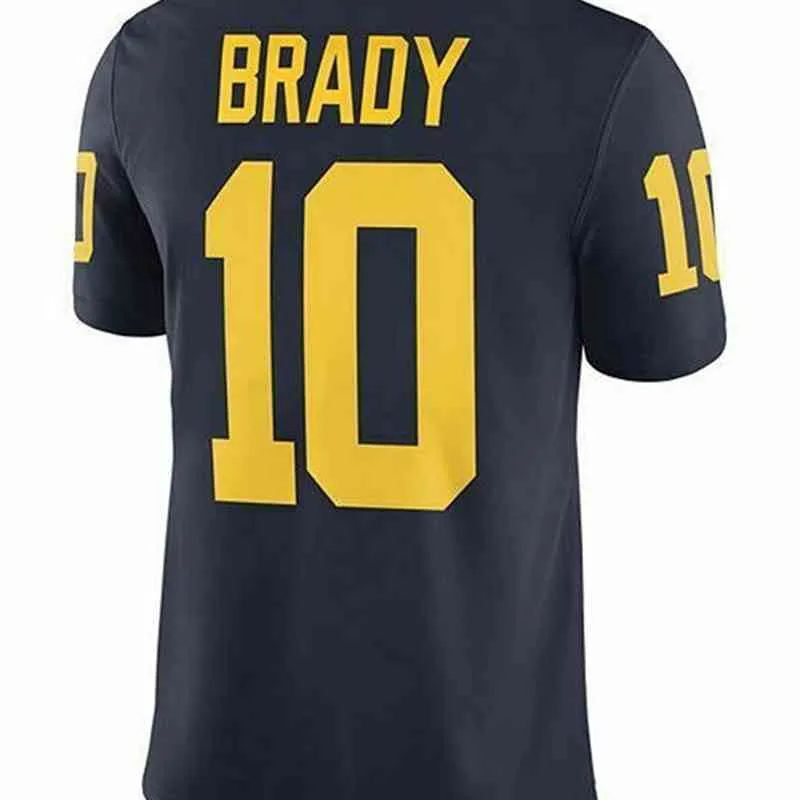 Custom Ed Michigan Woerines Tom Brady 10 Maize Blue Jersey Men Women Youth Football Jersey Xs 6xl