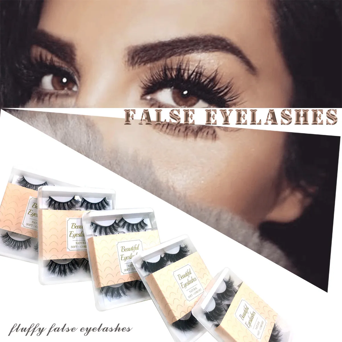 5 Pairs 3D Vizon Kirpikleri Doğal Yanlış Eyelashes Kalın Uzun Siyah Yumuşak Göz Makyaj 3D Kirpik Uzatma Kiti Vizon Kirpik 6 Styls Dropshipping