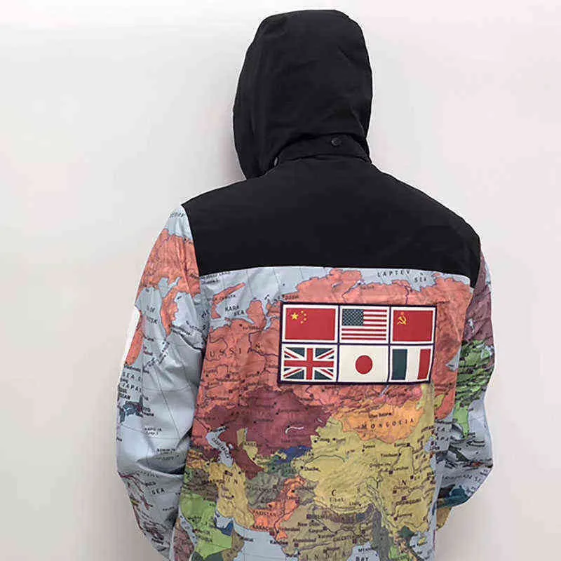 World Map Reflective Jacket - Fashion Outerwear for Men & Women ...