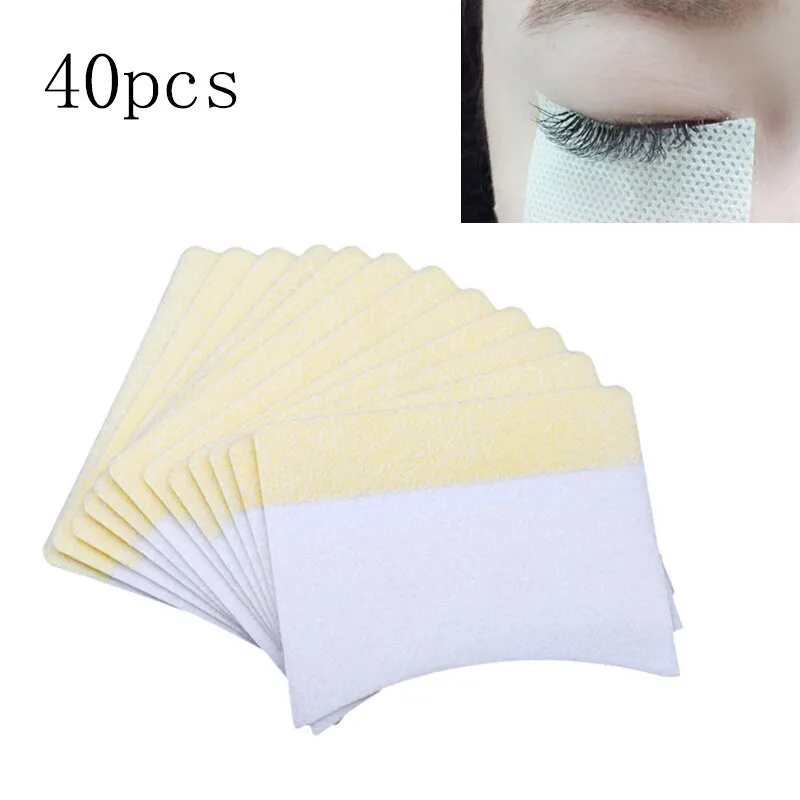 40Pcs Paper Cotton Pads Eyelash Extension Glue Remover Lint-Free Paper Cotton Pads Cleaning Wipes Makeup Tools