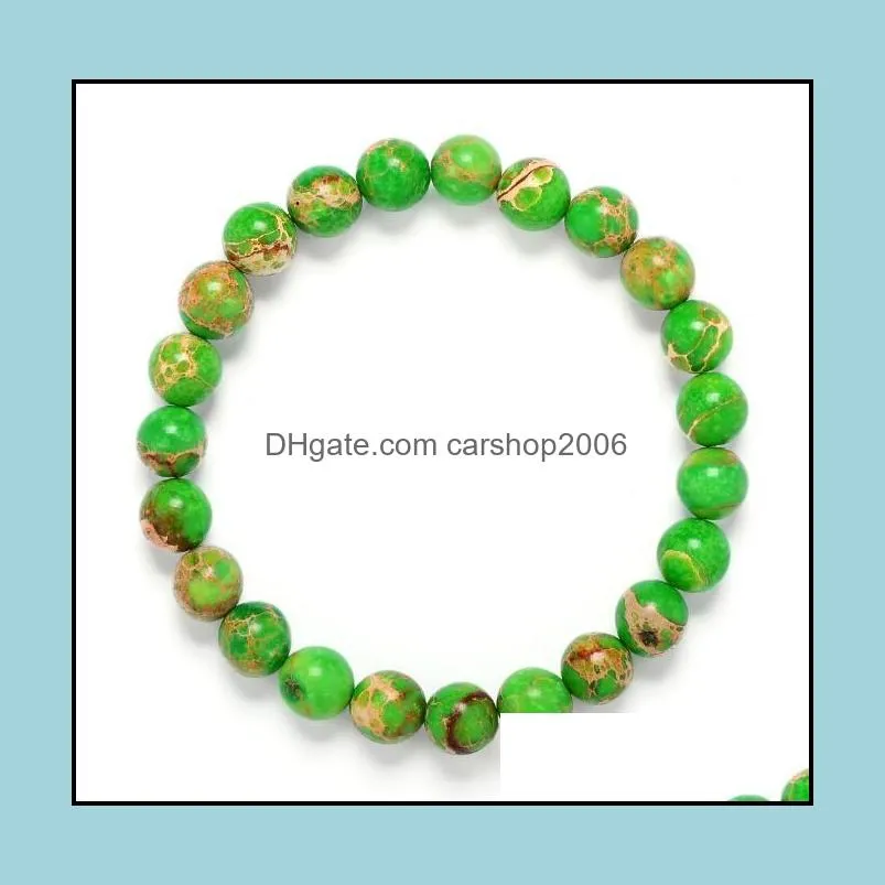 JLN Power Beads Bracelet Semi Precious Gems Amazonite Hematite Lapis Stone Elastic Rope Stretch Bracelet Gift For Man Woman