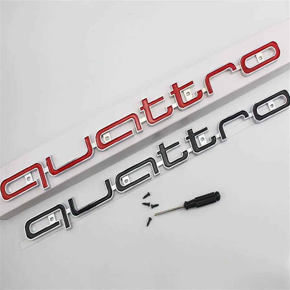LOGO QUATTRO emblema emblema de 42x3cm 3d stick abs quattro grade frontal grade inferior para Audi a4 a5 a6 a7 rs5 rs6 rs7 rs q3204h