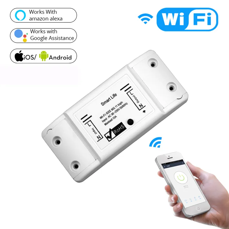 DIY TUYA WIFI Smart Breaker Smart Light Switch Timer Smart Life App Wireless Remote Control fungerar med Alexa Google Home