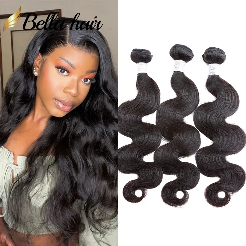 SALE Body Wave Hair Bundles Remy Virgin Human Hair Extensions Weaves Quality 11A 3/4 Bundle Bella Hair