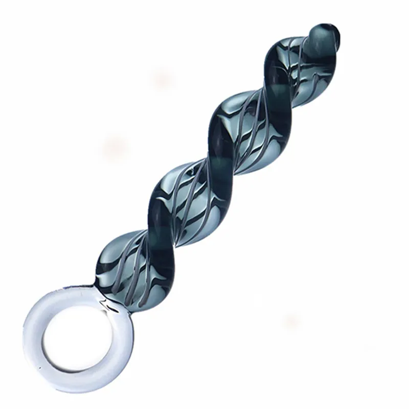 Giocattoli Plug anale a spirale in vetro Stimolazione vaginale Punto G Massaggiatore per la prostata Bu 220822_voghion.com