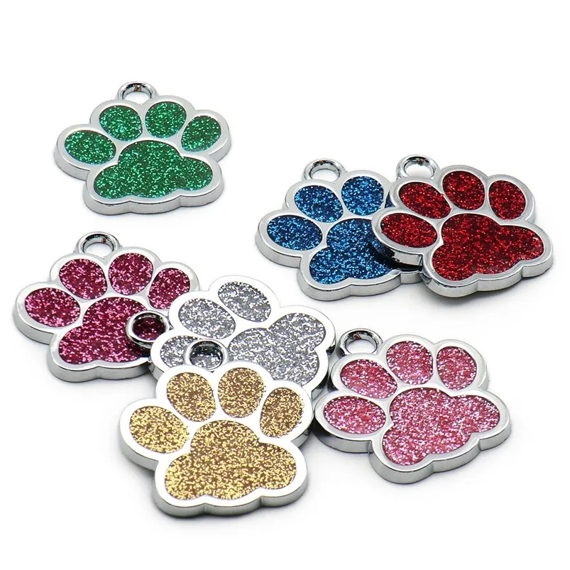 Wholesale Paw Pendant Dog ID Tag Custom Plate Personalized Engraved Puppy Collar Tags Pet Accessories For s LJ201111