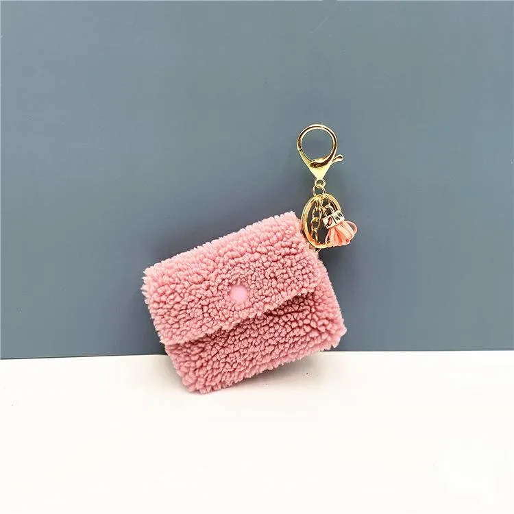 New Mini Coin Purse Keychain Candy Color Cute Coin Keys Case Pendant Data Cable Storage Bag Key Chain