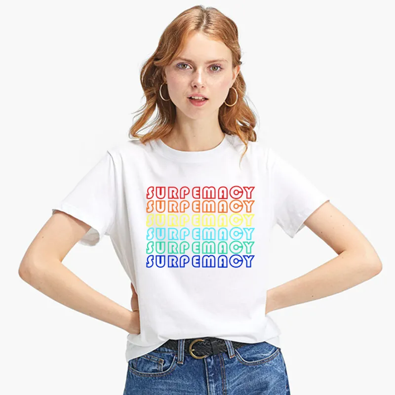 Surpemacy Y2K tee multicolor Short sleeve Women Letter logo top Men Couple Fashion Unisex Cotton T-shirt Stitching magic style designer brand