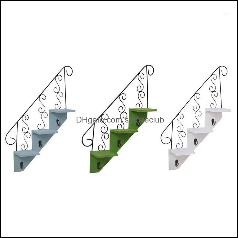 Organizzazione di stoccaggio della cucina Ristorante Decorazione della parete Appendiabiti Appendiabiti Porta fiori in ferro battuto Vaso Scale Drop Delivery 2021 Home Hou