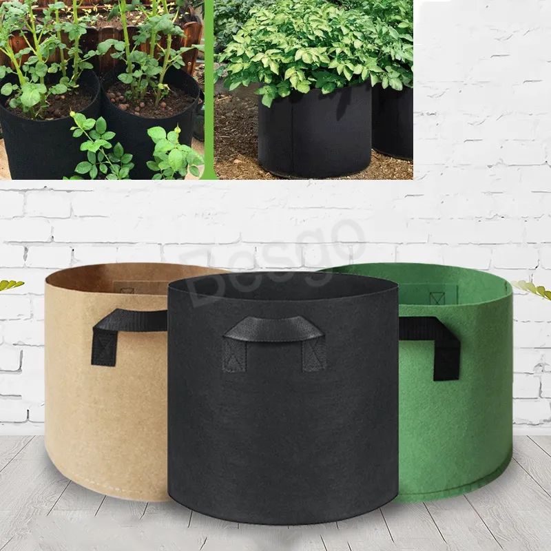 Vegetable Melons Sapling Grow Bag Non-woven Plant Planters Tree Planting Portable Grow Bags Garden Supplies Flowers Pots BH6461 WLY