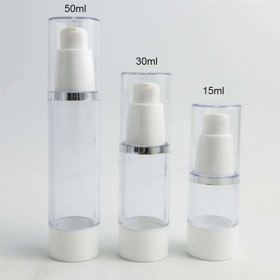 20 x 15 ml 30 ml 50 ml tragbare luftlose Pumpenflasche 1 Unzen nachfüllbare kosmetische Behälter PP -Verpackung216W