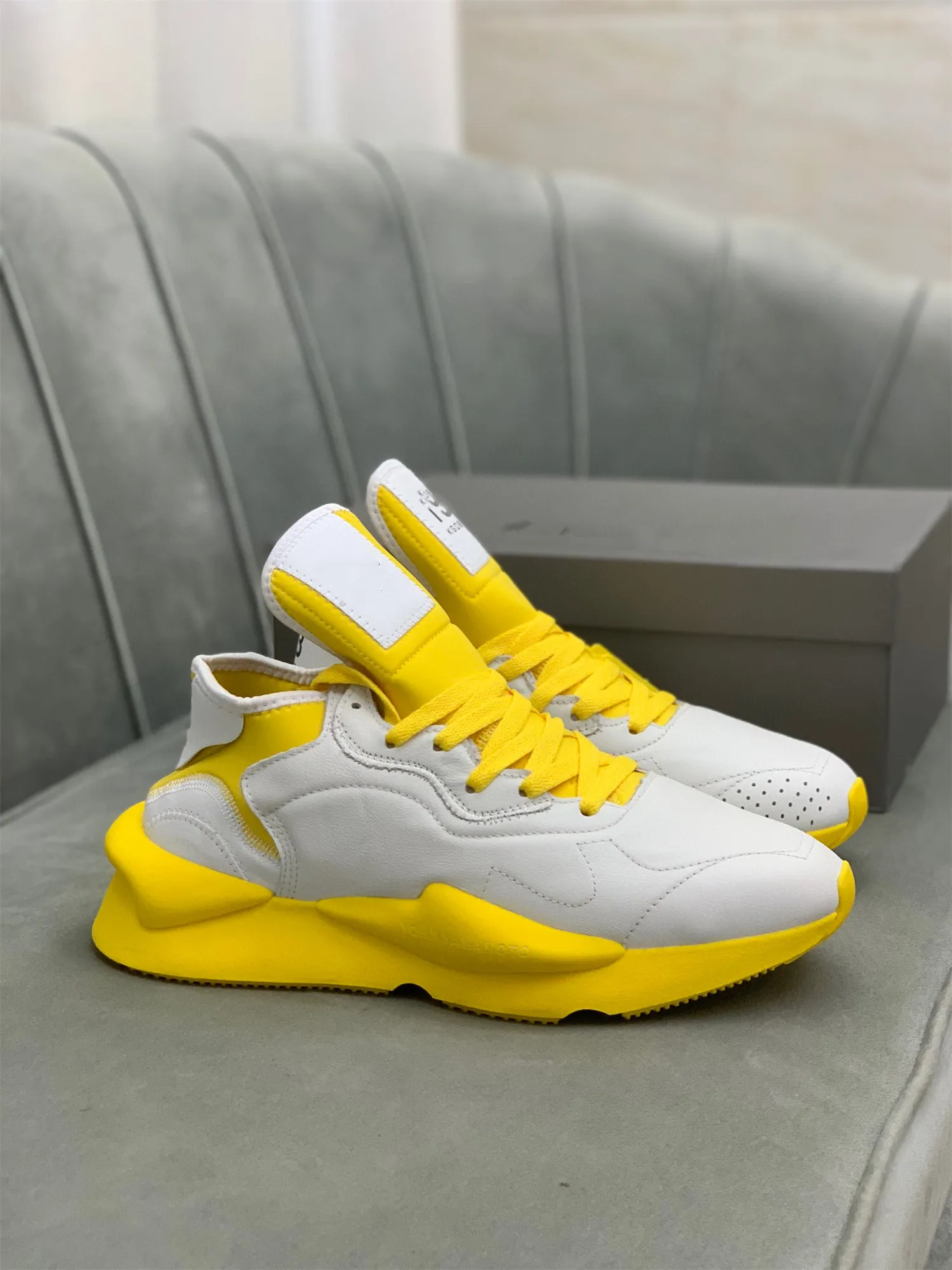 Top vente 2021 Haute Qualité Y3 Kaiwa Jaune Chaussures Chunky Yohji Chaussures Nouvelles Mode Hommes Core Noir Blanc Rouge Casual Baskets Formateurs