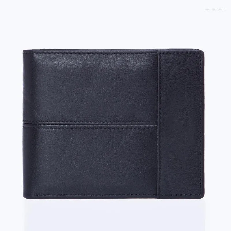 Monedero de llegada para hombre, billetera corta de cuero genuino Vintage, informal, con cremallera, monedero, monedero, billetera, billetera